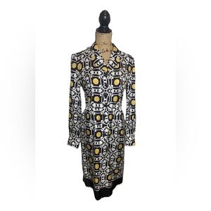 NEW Talbots Geometric SILK Tailored Dress 10